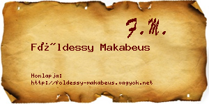 Földessy Makabeus névjegykártya